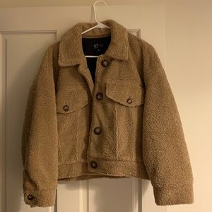 Zara Sherpa Teddy Trucker Jacket - Size S